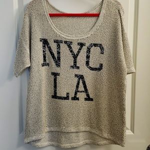 Knit off the shoulder top